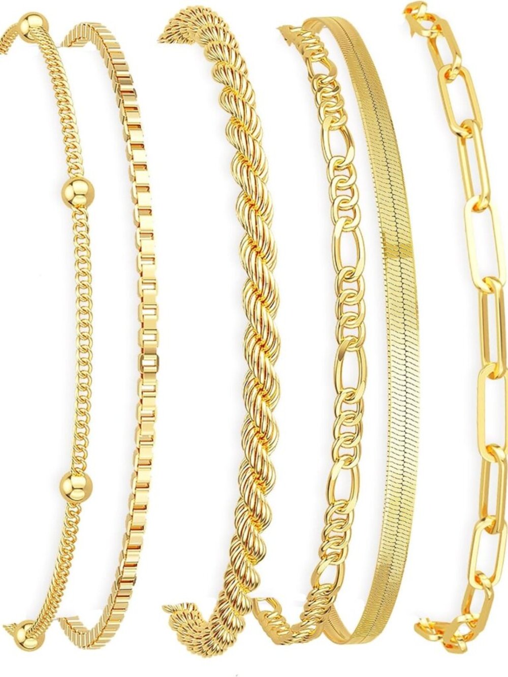 Gold Plated Waterproof Bracelets for Women | Minimalist Stackable Jewelry Set